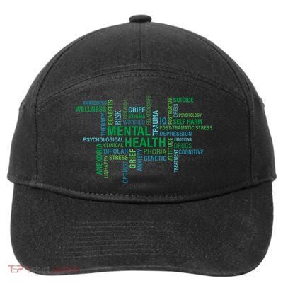 Support Mental Health Awareness Month 7-Panel Snapback Hat