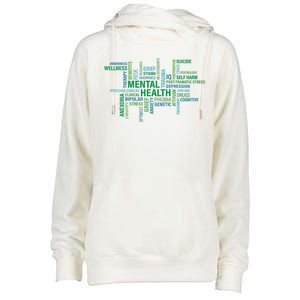 Support Mental Health Awareness Month Womens Funnel Neck Pullover Hood