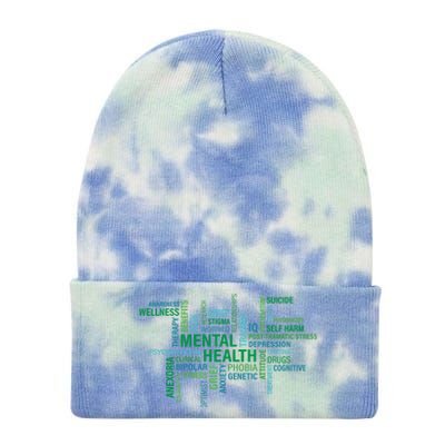 Support Mental Health Awareness Month Tie Dye 12in Knit Beanie