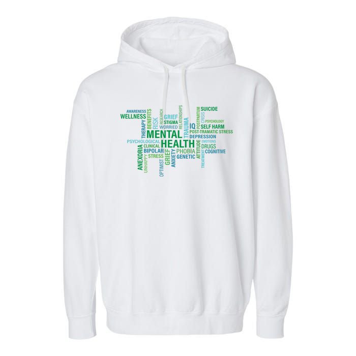 Support Mental Health Awareness Month Garment-Dyed Fleece Hoodie