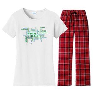 Support Mental Health Awareness Month Women's Flannel Pajama Set