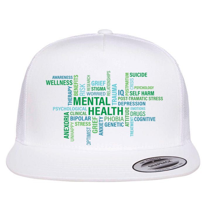 Support Mental Health Awareness Month Flat Bill Trucker Hat