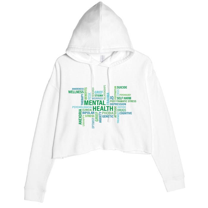 Support Mental Health Awareness Month Crop Fleece Hoodie