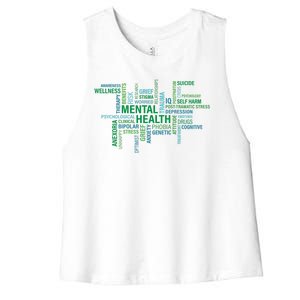 Support Mental Health Awareness Month Women's Racerback Cropped Tank