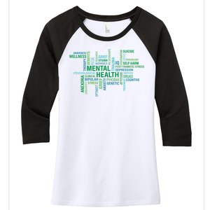 Support Mental Health Awareness Month Women's Tri-Blend 3/4-Sleeve Raglan Shirt