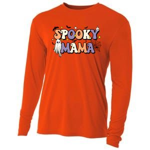 Spooky Mama Halloween Mom Ghost Witchy Costume Gift Cooling Performance Long Sleeve Crew