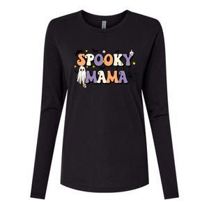 Spooky Mama Halloween Mom Ghost Witchy Costume Gift Womens Cotton Relaxed Long Sleeve T-Shirt