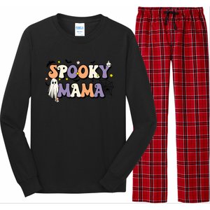 Spooky Mama Halloween Mom Ghost Witchy Costume Gift Long Sleeve Pajama Set