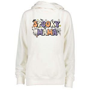 Spooky Mama Halloween Mom Ghost Witchy Costume Gift Womens Funnel Neck Pullover Hood