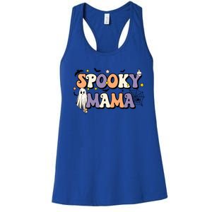 Spooky Mama Halloween Mom Ghost Witchy Costume Gift Women's Racerback Tank