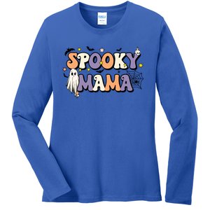 Spooky Mama Halloween Mom Ghost Witchy Costume Gift Ladies Long Sleeve Shirt