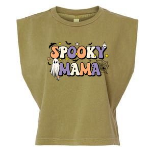 Spooky Mama Halloween Mom Ghost Witchy Costume Gift Garment-Dyed Women's Muscle Tee