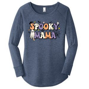 Spooky Mama Halloween Mom Ghost Witchy Costume Gift Women's Perfect Tri Tunic Long Sleeve Shirt