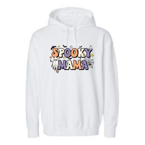 Spooky Mama Halloween Mom Ghost Witchy Costume Gift Garment-Dyed Fleece Hoodie