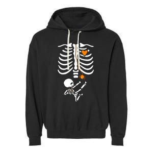 Skeleton Maternity Halloween Mom Costume Pregnancy Tees Xray Garment-Dyed Fleece Hoodie