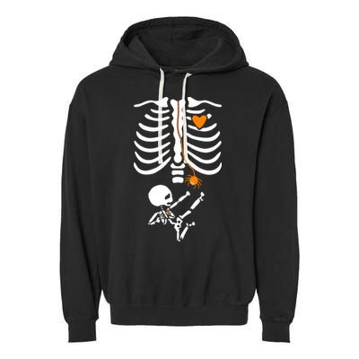 Skeleton Maternity Halloween Mom Costume Pregnancy Tees Xray Garment-Dyed Fleece Hoodie