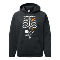 Skeleton Maternity Halloween Mom Costume Pregnancy Tees Xray Performance Fleece Hoodie