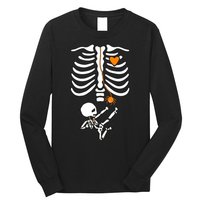 Skeleton Maternity Halloween Mom Costume Pregnancy Tees Xray Long Sleeve Shirt