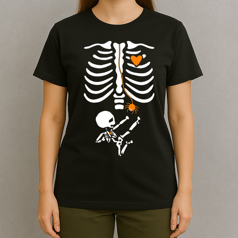 Skeleton Maternity Halloween Mom Costume Pregnancy Tees Xray T-Shirt