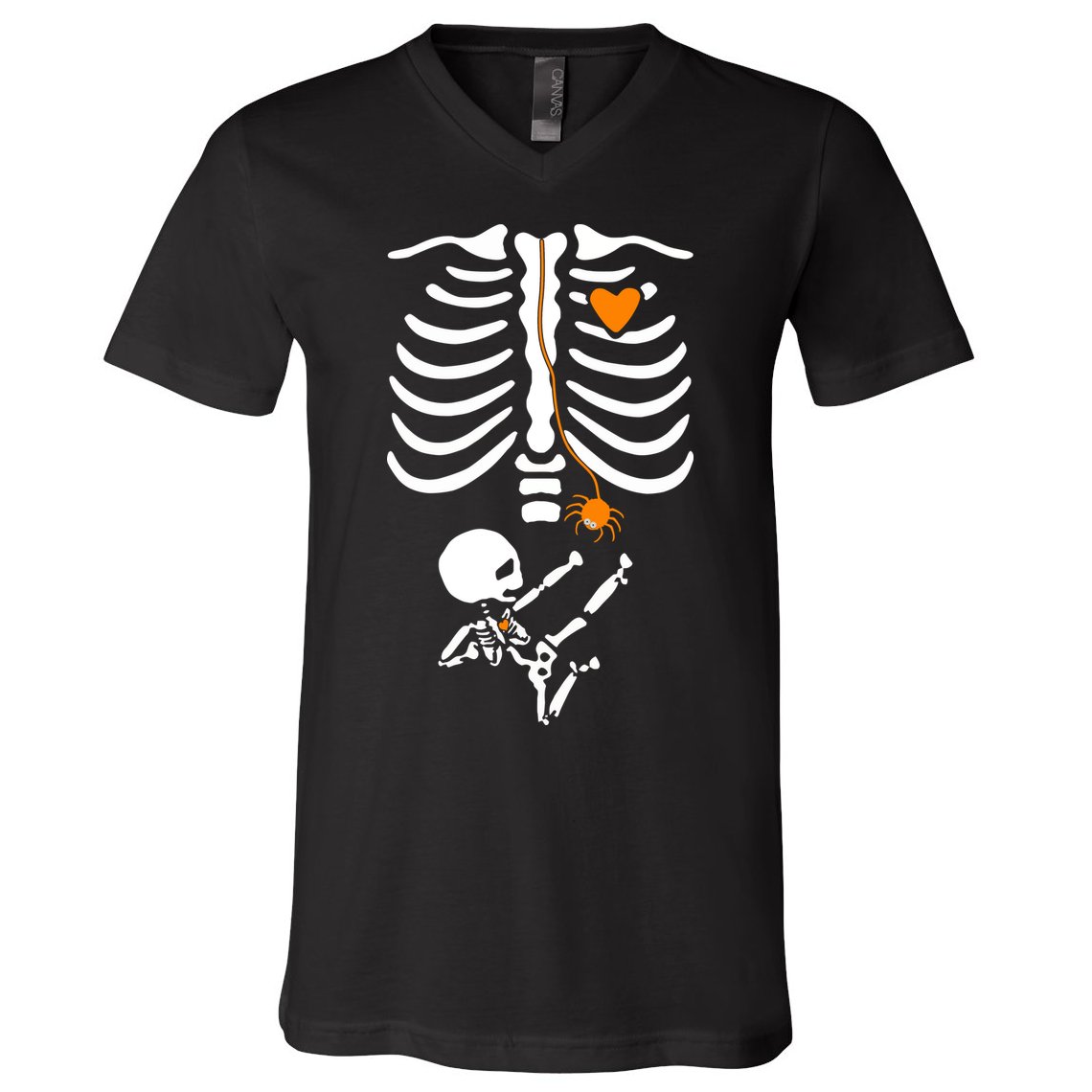 Skeleton Maternity Halloween Mom Costume Pregnancy Tees Xray V-Neck T-Shirt