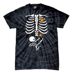 Skeleton Maternity Halloween Mom Costume Pregnancy Tees Xray Tie-Dye T-Shirt