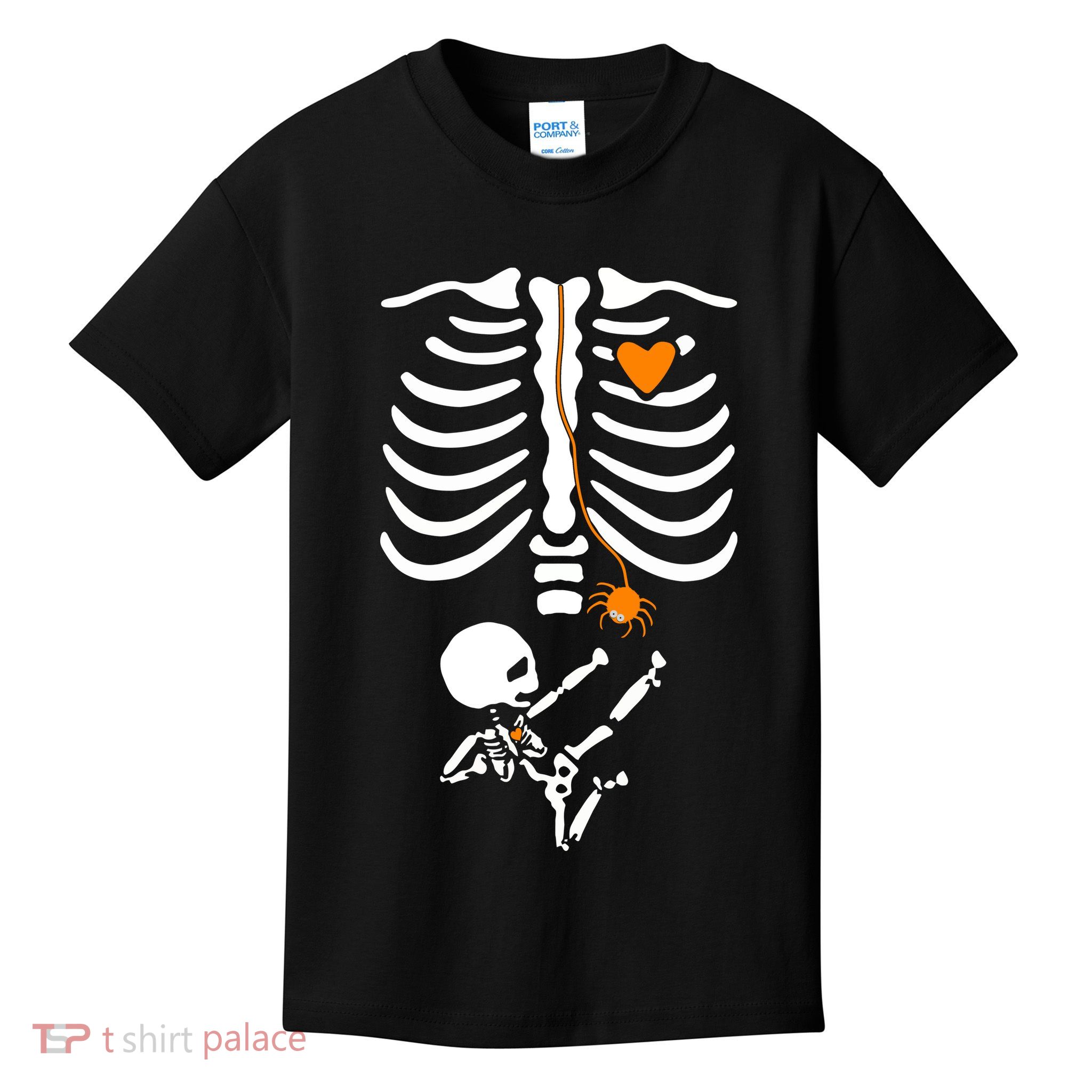 Skeleton Maternity Halloween Mom Costume Pregnancy Tees Xray Kids T-Shirt