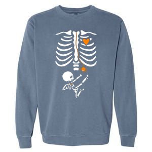 Skeleton Maternity Halloween Mom Costume Pregnancy Tees Xray Garment-Dyed Sweatshirt