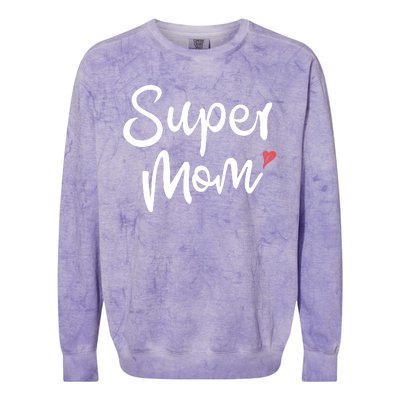 Super Mom Heart Cute Mother's Day Colorblast Crewneck Sweatshirt