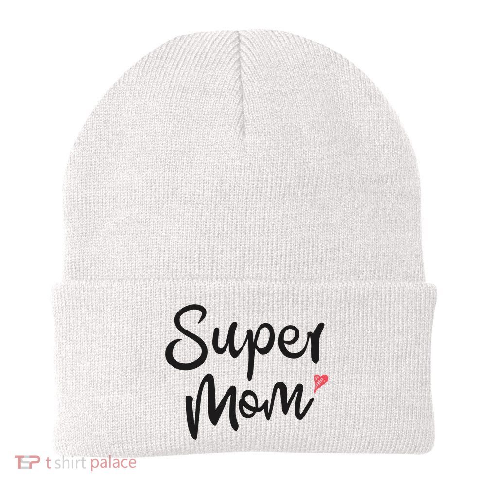 Super Mom Heart Cute Mother's Day Beanie