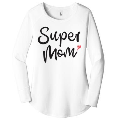 Super Mom Heart Cute Mother's Day Women's Perfect Tri Tunic Long Sleeve Shirt