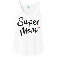 Super Mom Heart Cute Mother's Day Ladies Essential Tank