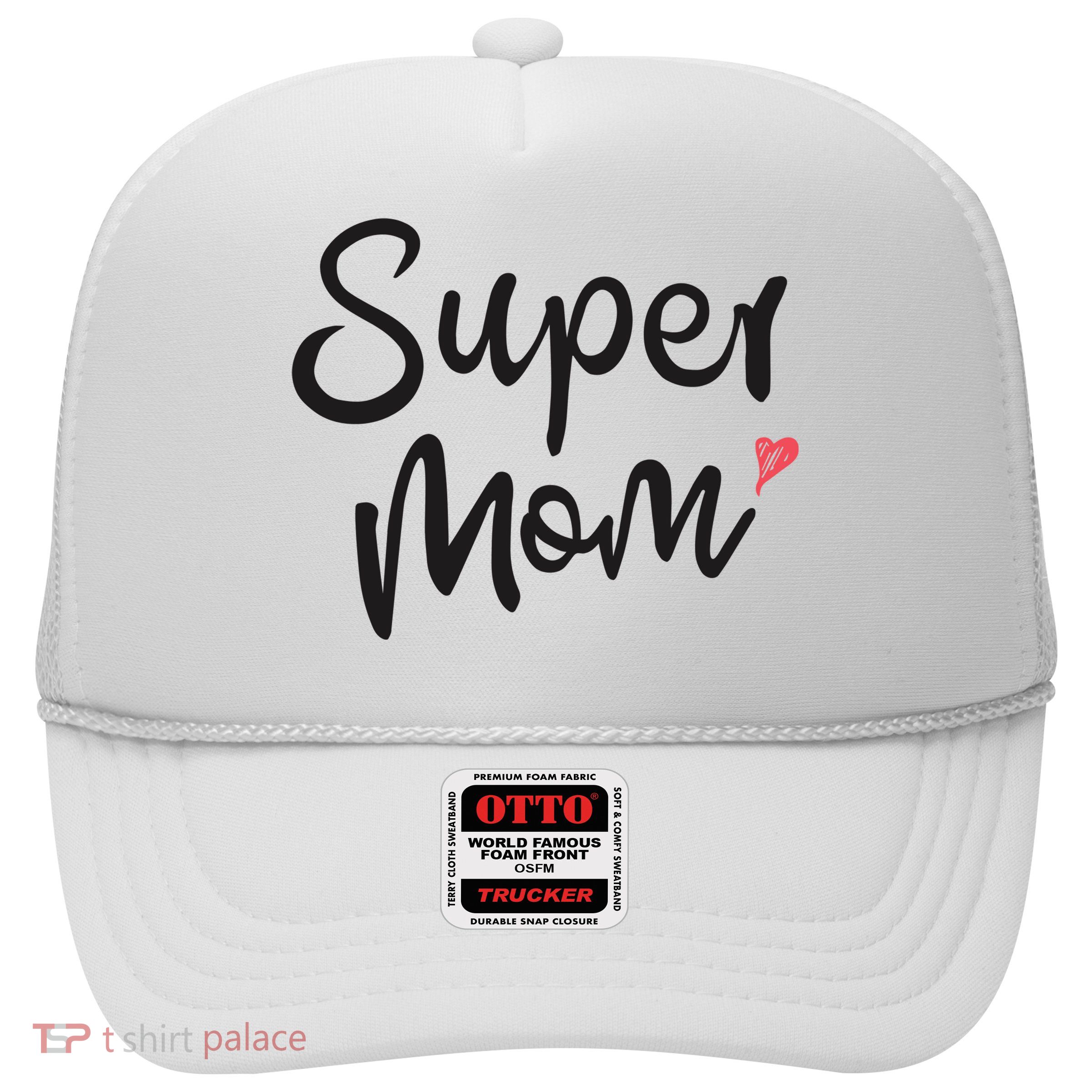 Super Mom Heart Cute Mother's Day Trucker Hat