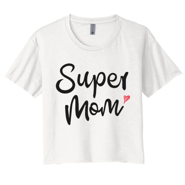 Super Mom Heart Cute Mother's Day Crop Top