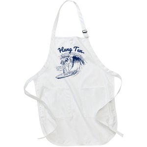 Surfing Moses Hang Ten Surfer Surfing Lover Gifts Full-Length Apron With Pockets