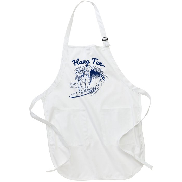 Surfing Moses Hang Ten Surfer Surfing Lover Gifts Full-Length Apron With Pockets