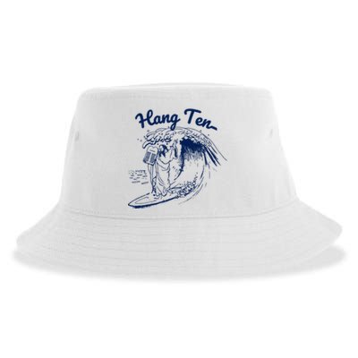 Surfing Moses Hang Ten Surfer Surfing Lover Gifts Sustainable Bucket Hat