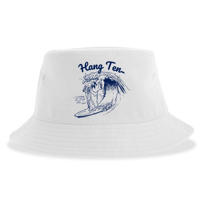 Surfing Moses Hang Ten Surfer Surfing Lover Gifts Sustainable Bucket Hat