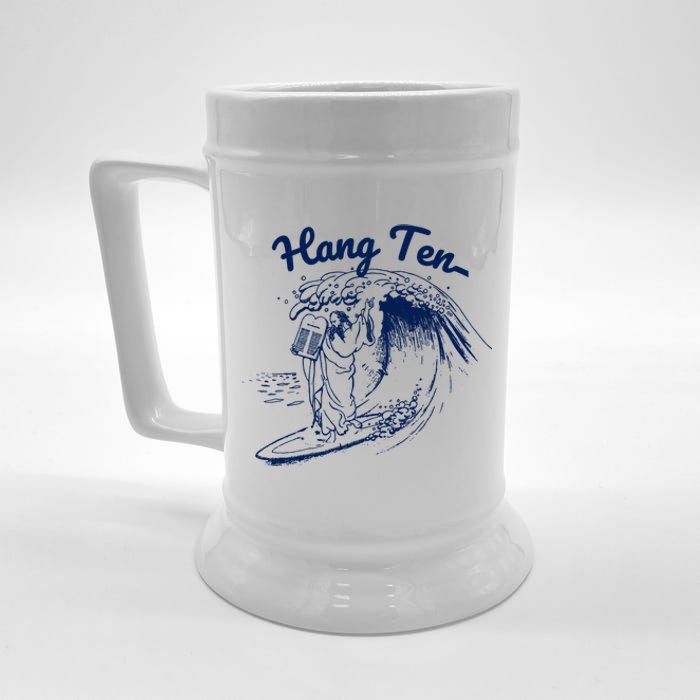 Surfing Moses Hang Ten Surfer Surfing Lover Gifts Beer Stein