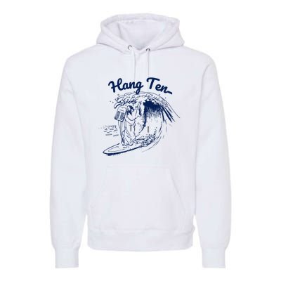 Surfing Moses Hang Ten Surfer Surfing Lover Gifts Premium Hoodie