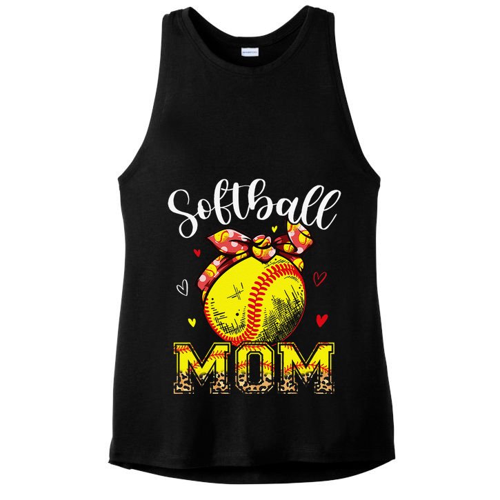 Softball Mom Headband Leopard Softball Ball Mothers Day Mama Ladies PosiCharge Tri-Blend Wicking Tank