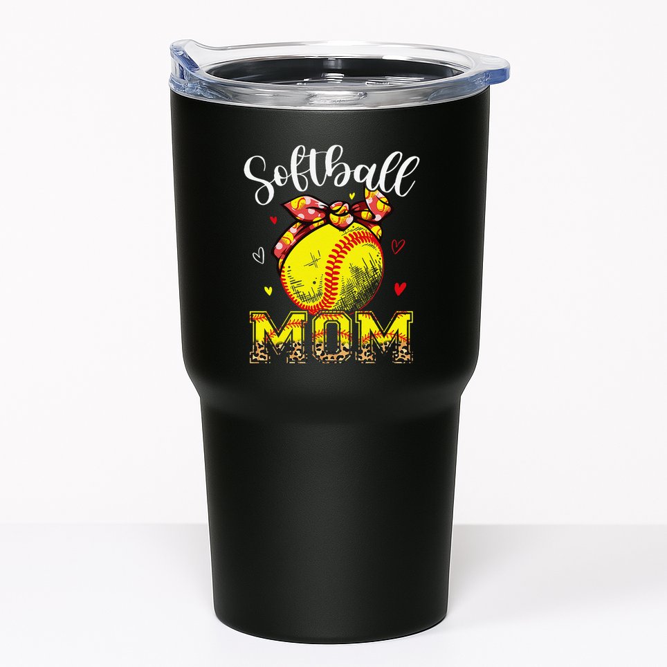 Softball Mom Headband Leopard Softball Ball Mothers Day Mama Tumbler