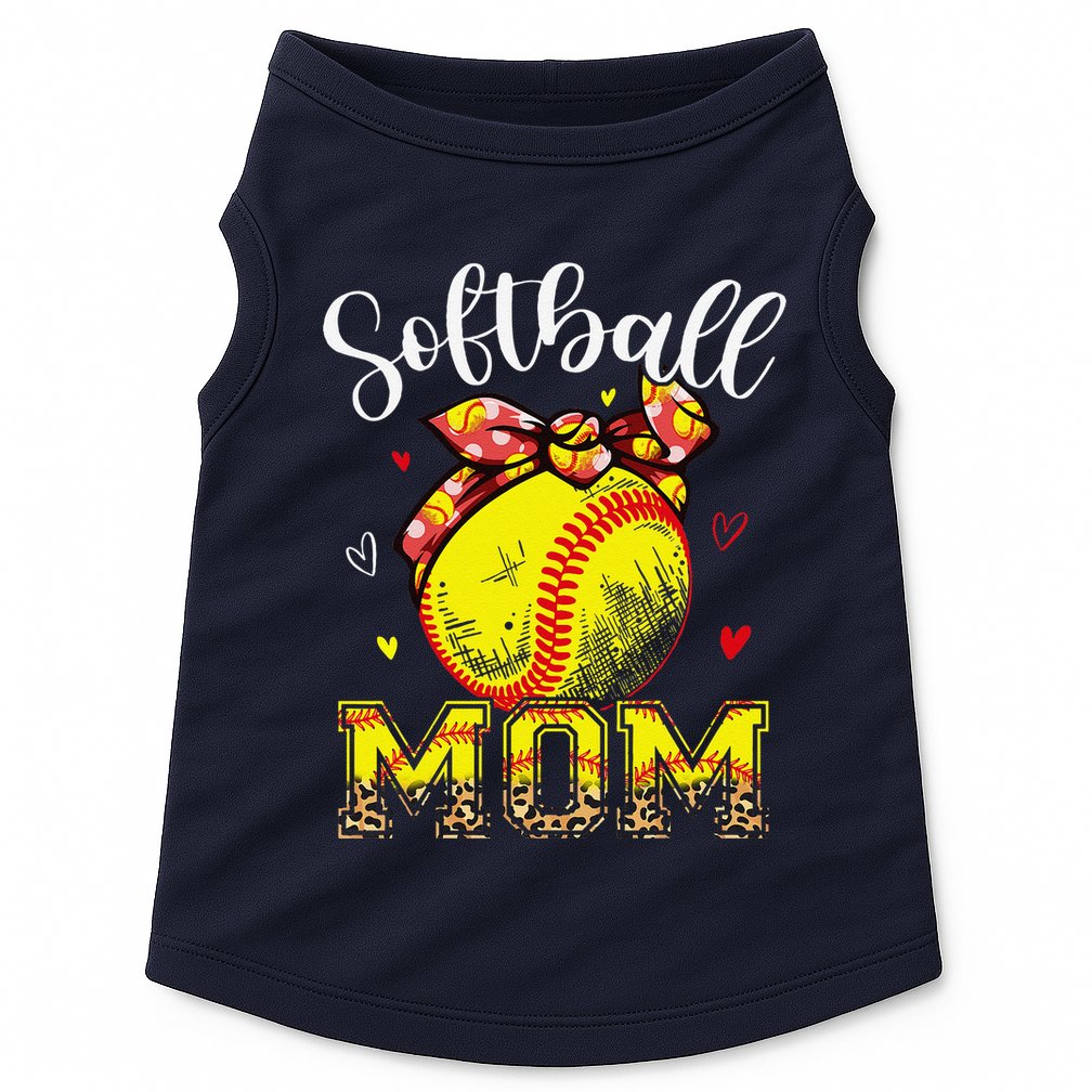 Softball Mom Headband Leopard Softball Ball Mothers Day Mama Doggie Tank