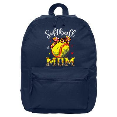 Softball Mom Headband Leopard Softball Ball Mothers Day Mama 16 in Basic Backpack