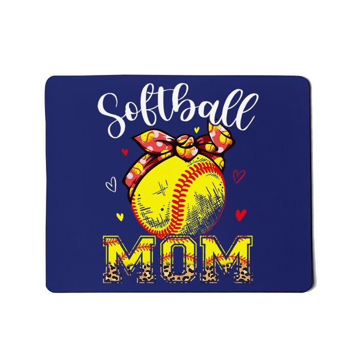 Softball Mom Headband Leopard Softball Ball Mothers Day Mama Mousepad