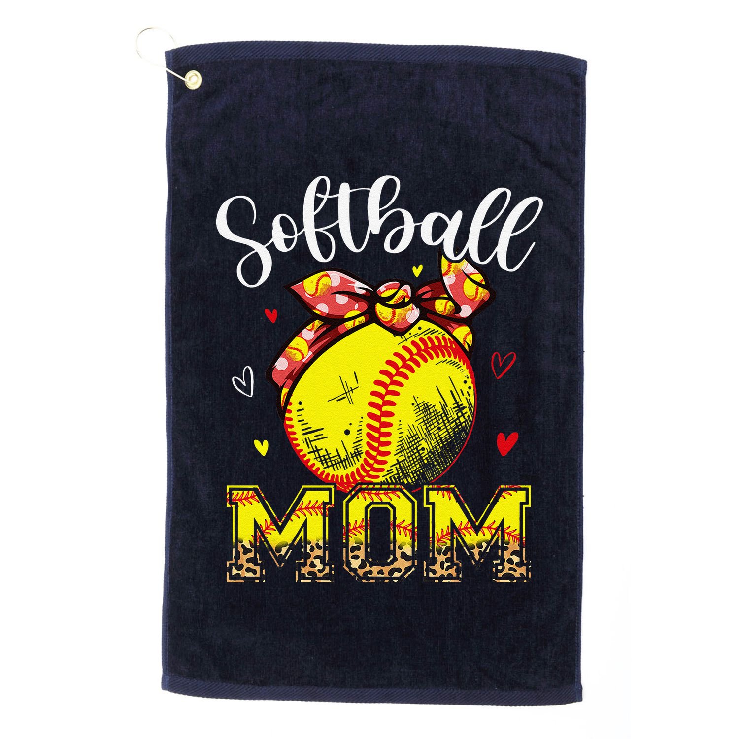 Softball Mom Headband Leopard Softball Ball Mothers Day Mama Golf Towel