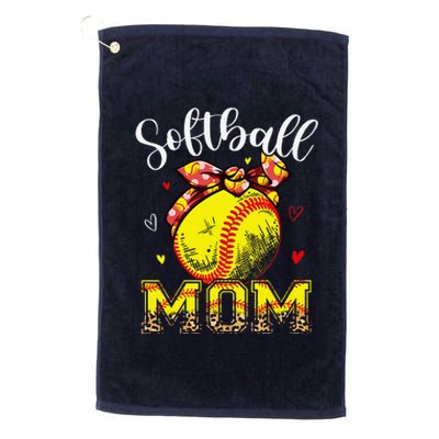 Softball Mom Headband Leopard Softball Ball Mothers Day Mama Platinum Collection Golf Towel