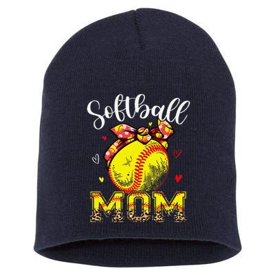 Softball Mom Headband Leopard Softball Ball Mothers Day Mama Short Acrylic Beanie