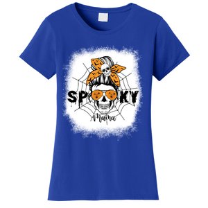 Spooky Mama Halloween Skull Messy Bun Witch Mom Gift Women's T-Shirt