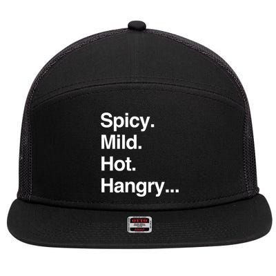 Spicy Mild Hot Hangry Cute Funny Gift 7 Panel Mesh Trucker Snapback Hat