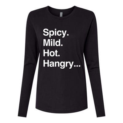 Spicy Mild Hot Hangry Cute Funny Gift Womens Cotton Relaxed Long Sleeve T-Shirt